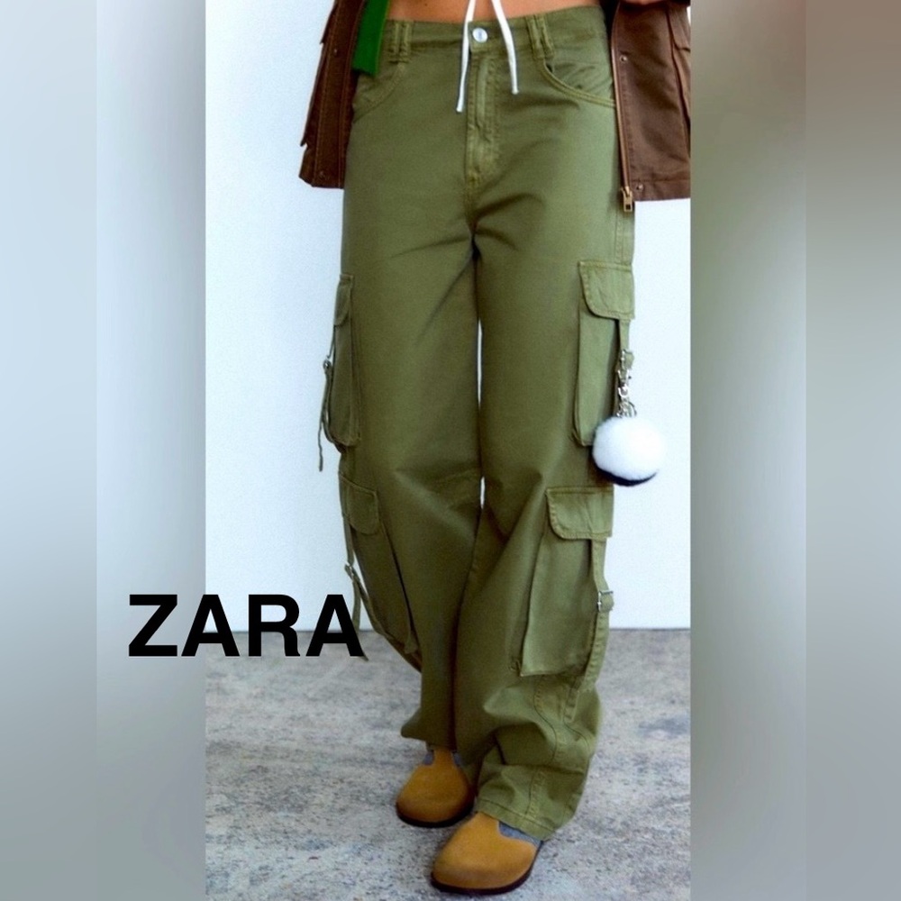 ZARA Women’s Green Cargo Pants - Size 2 - NEW